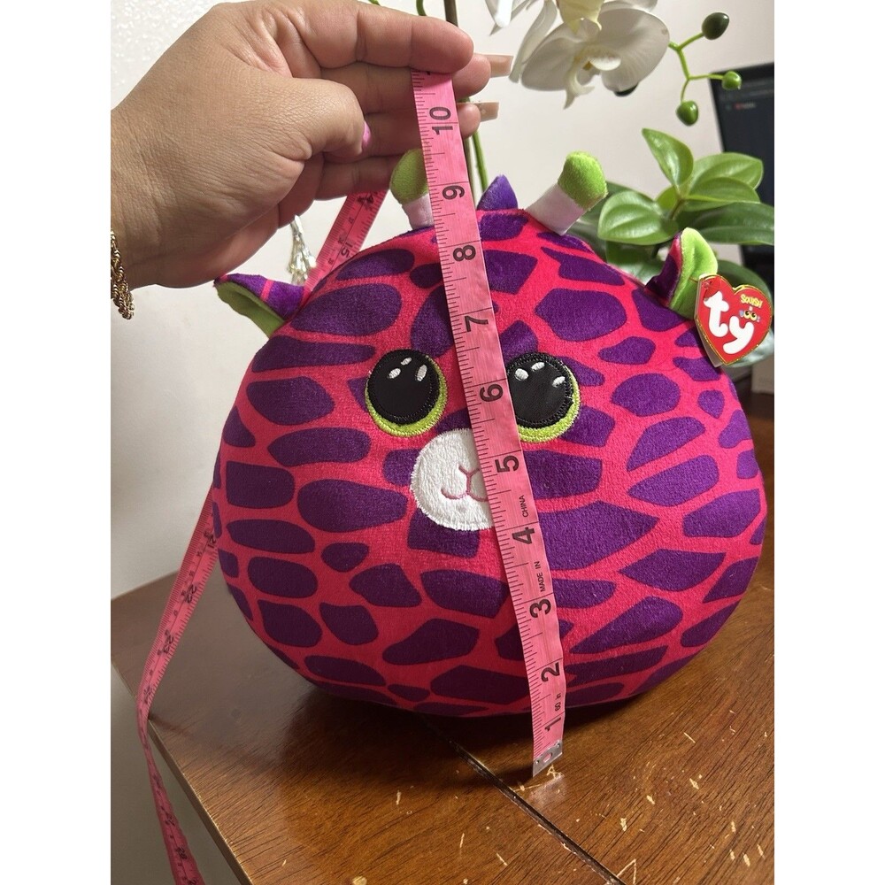 TY Squish A Boos GILBERT THE PINK & PURPLE GIRAFFE 10” Plush STUFFED ANIMAL NEW - Picture 4 of 4